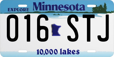 MN license plate 016STJ