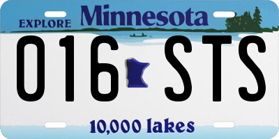 MN license plate 016STS