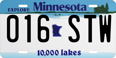 MN license plate 016STW