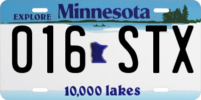 MN license plate 016STX