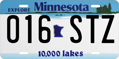 MN license plate 016STZ