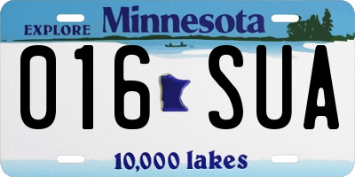 MN license plate 016SUA