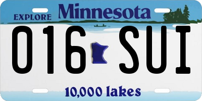MN license plate 016SUI
