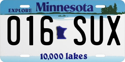 MN license plate 016SUX