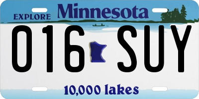 MN license plate 016SUY