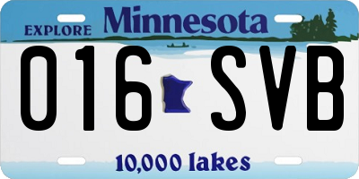 MN license plate 016SVB