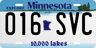 MN license plate 016SVC