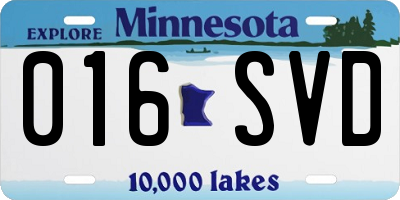 MN license plate 016SVD
