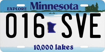 MN license plate 016SVE