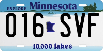 MN license plate 016SVF