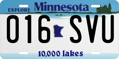 MN license plate 016SVU