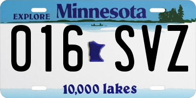 MN license plate 016SVZ