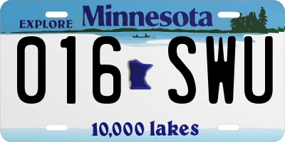MN license plate 016SWU