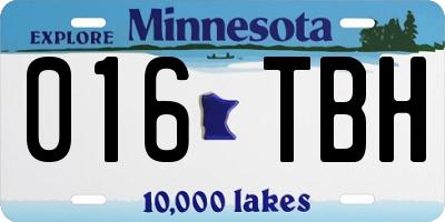 MN license plate 016TBH