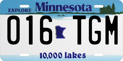 MN license plate 016TGM