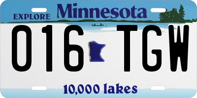 MN license plate 016TGW