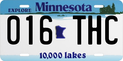 MN license plate 016THC