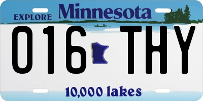 MN license plate 016THY