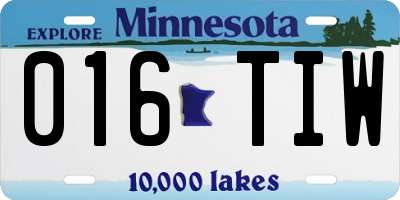 MN license plate 016TIW