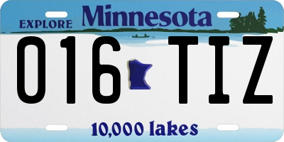 MN license plate 016TIZ