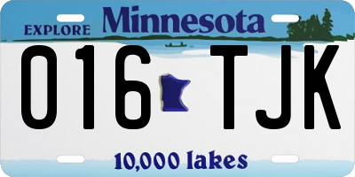 MN license plate 016TJK
