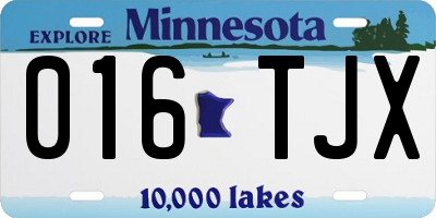 MN license plate 016TJX