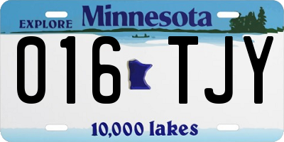 MN license plate 016TJY