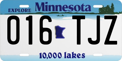 MN license plate 016TJZ