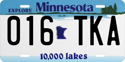 MN license plate 016TKA