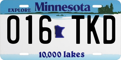 MN license plate 016TKD