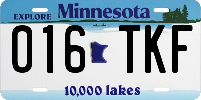 MN license plate 016TKF