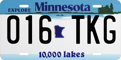 MN license plate 016TKG