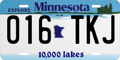 MN license plate 016TKJ