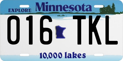 MN license plate 016TKL