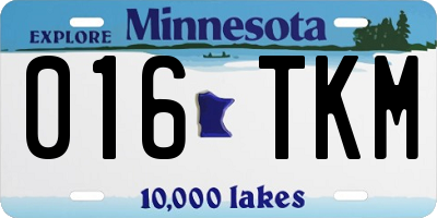 MN license plate 016TKM
