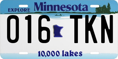 MN license plate 016TKN