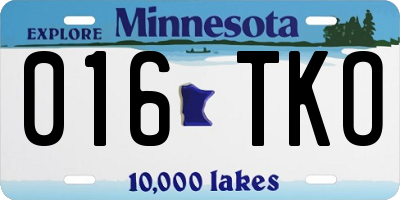 MN license plate 016TKO