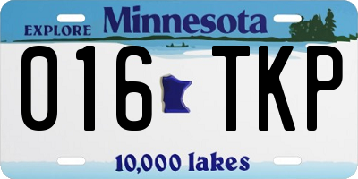 MN license plate 016TKP