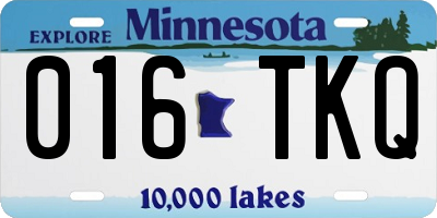 MN license plate 016TKQ