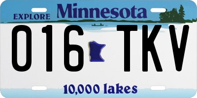 MN license plate 016TKV