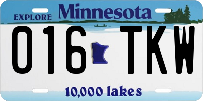 MN license plate 016TKW