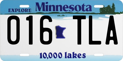 MN license plate 016TLA