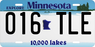MN license plate 016TLE