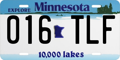 MN license plate 016TLF