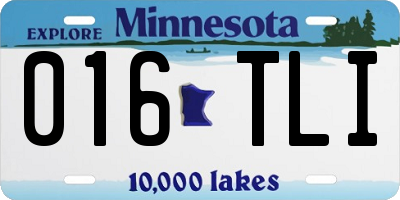MN license plate 016TLI