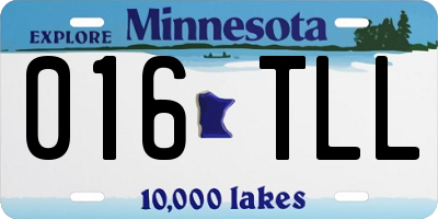MN license plate 016TLL