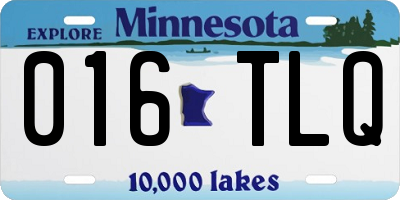 MN license plate 016TLQ
