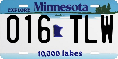 MN license plate 016TLW