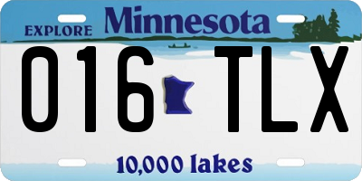 MN license plate 016TLX
