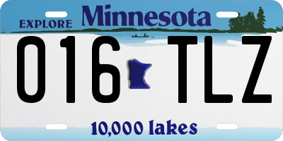 MN license plate 016TLZ